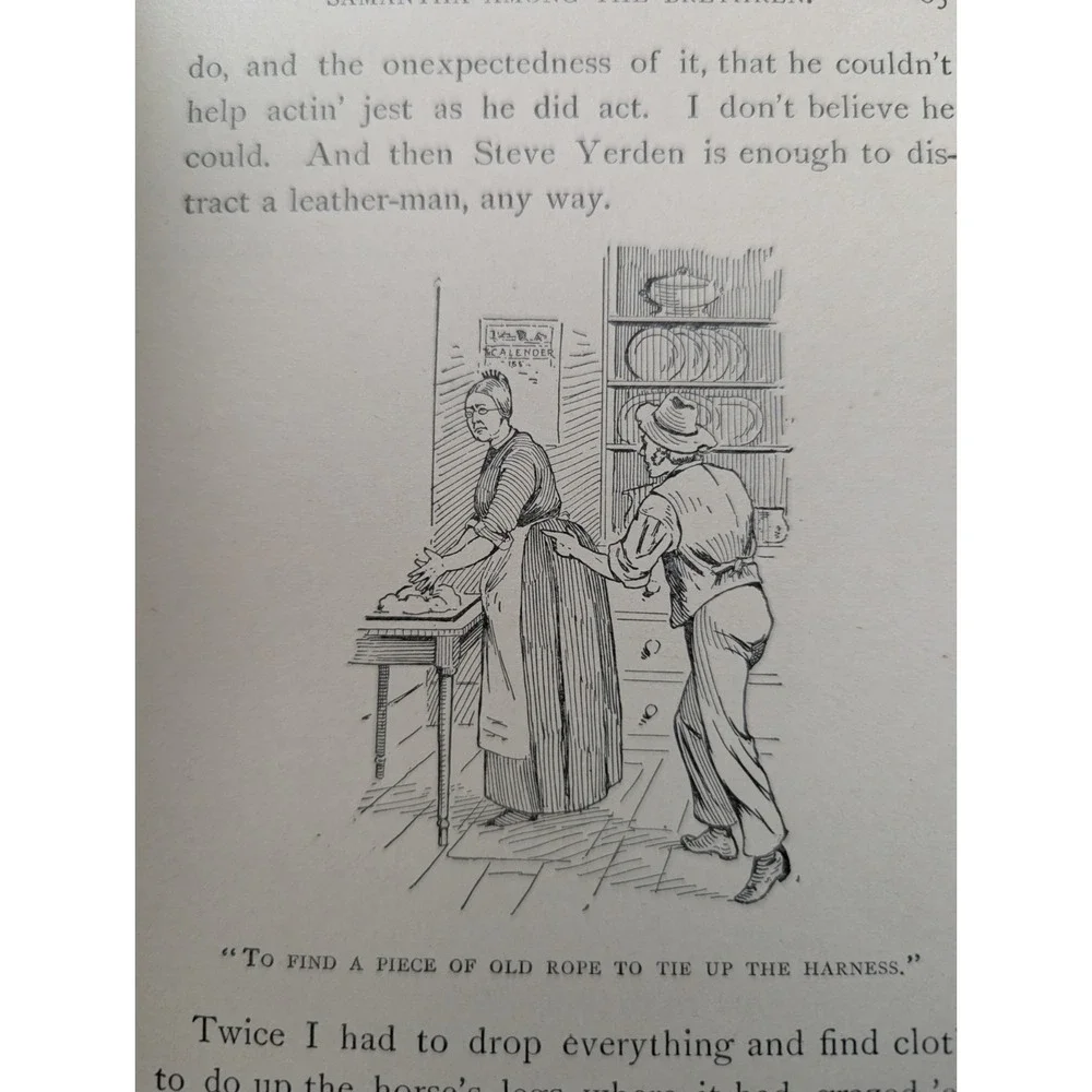 1892 Antique Red Book Samantha Among The‎ Brethren– Holley Methodist Satire